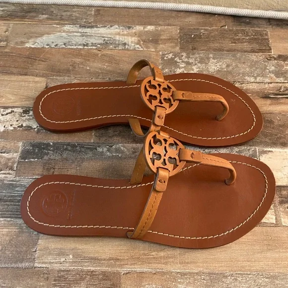 Tory Burch Brown Leather Sandals - Picture 2 of 8